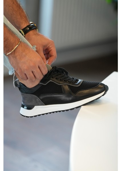 Albus Model Erkek Deri Siyah Sneaker fırsatları