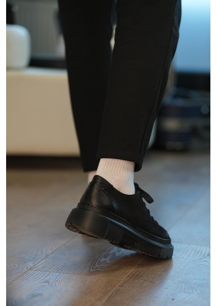 Mahi Model Deri Erkek Siyah Casual Ayakkabı