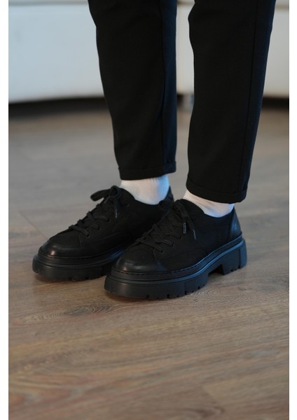 Mahi Model Deri Erkek Siyah Casual Ayakkabı