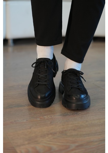 Mahi Model Deri Erkek Siyah Casual Ayakkabı