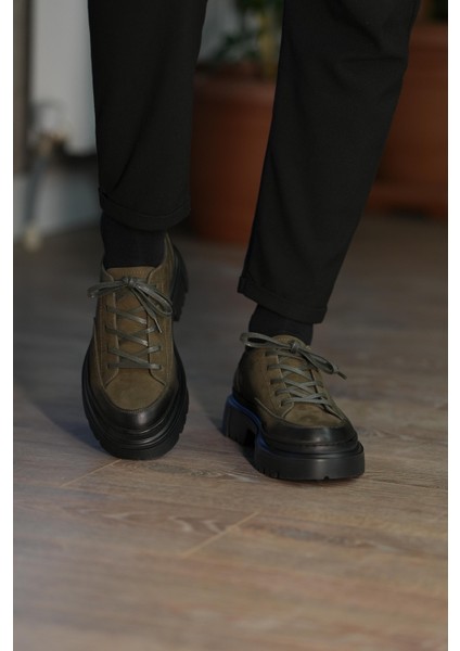 Mahi Model Deri Erkek Haki Casual Ayakkabı