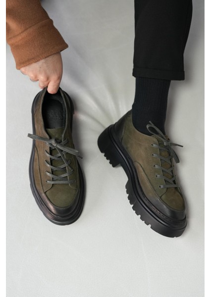 Mahi Model Deri Erkek Haki Casual Ayakkabı