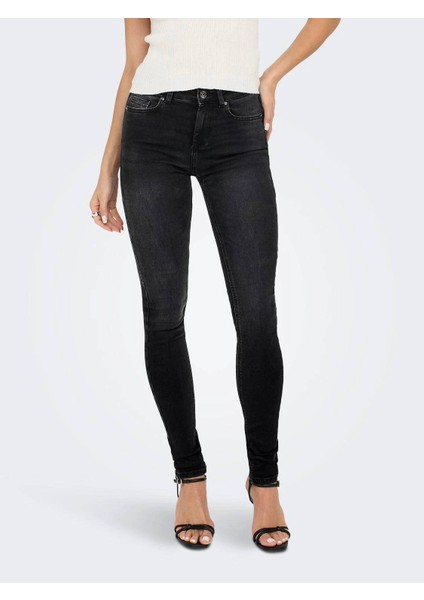 15225846 Only Onlblush Mıd Sk Dnm REA1099 Noos Kadın Jean Pantolon Black DENIM/REA1099