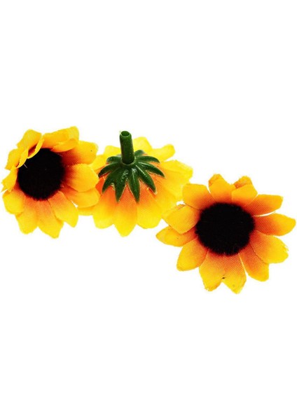 300 Adet Yapay Ayçiçeği Küçük Papatya Gerbera Çiçek Düğün Parti Dekoru Için Başları (Sarı ve Kahve) (Yurt Dışından)