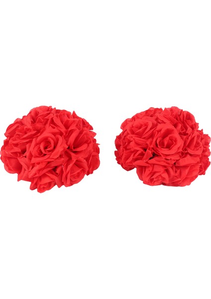 8 "(20 Cm) Düğün Süslemeleri Yapay Gül Ipek Çiçek Topu Centerpieces Nane Dekoratif Asılı Çiçek Topu Şarap (Kırmızı) (Yurt Dışından)
