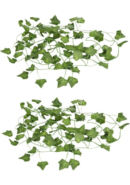 2x 2 M Uzun Yapay Bitkiler Yeşil Sarmaşık Yaprakları Yapay Üzüm Asma Sahte Parthenocissus Yeşillik Yaprakları Ev Düğün Bar (Yurt Dışından)