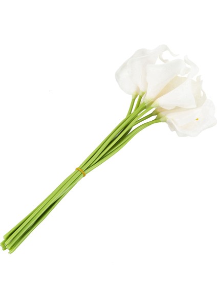 Calla Lily Gelin Düğün Buketi 20 Başlı Lateks Real Touch KC51 Beyaz (Yurt Dışından)