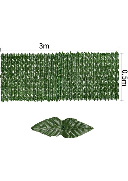 Yapay Sarmaşık Gizlilik Çit Ekranı 0.5x3 M Yapay Çitler Çit ve Açık Bahçe Için Sahte Sarmaşık Asma Yaprağı Dekorasyon (Yurt Dışından)