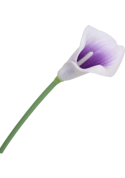 Dıy Gelin Düğün Buketi Centerpieces Ev Dekor Için 48 Adet Yapay Calla Zambak Çiçekler (Beyaz Mor) (Yurt Dışından)
