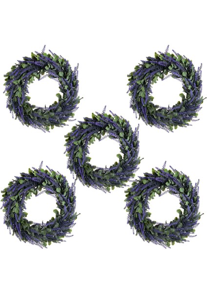 5x Yapay Çelenk, Kapı Çelengi 17 Inç Lavanta Bahar Çelengi Ön Kapı Için Yuvarlak Çelenk, Ev Dekorasyonu (Yurt Dışından) fiyatları