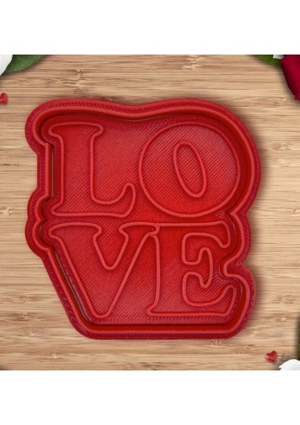 Love Yazılı Kurabiye Kalıbı( 2 Parça)