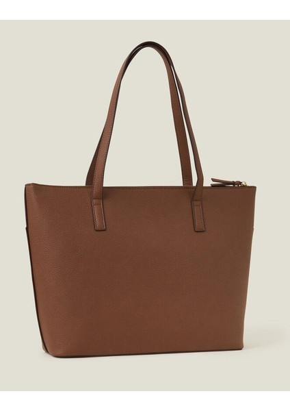 Klasik Tote Taba Rengi Rahat Omuz Çantası