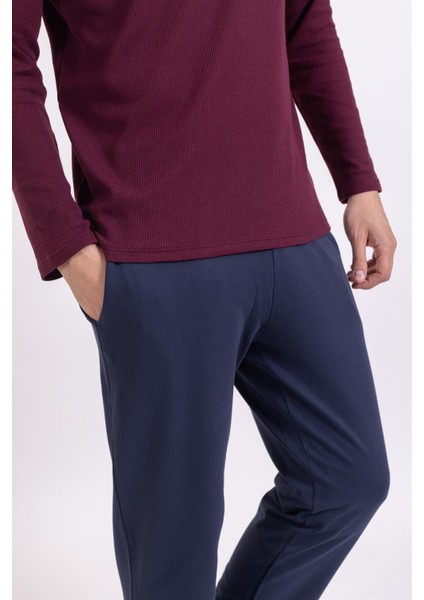 Vs Erkek O Yaka U.kol Pijama Takımı Bordo/lacivert fırsatları