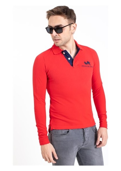 A.s. Baskılı Polo Yaka U.kol Tshırt Kırmızı modelleri