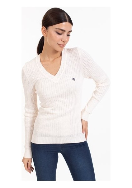 Vs Bayan V Yaka Saç Örgü U.kol Bluz 21 110 Ekru fiyatları