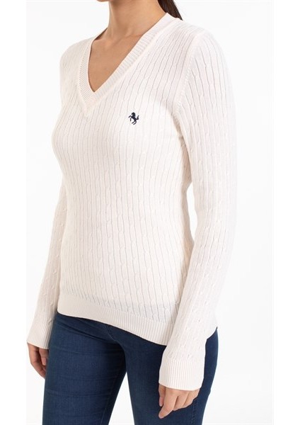 Vs Bayan V Yaka Saç Örgü U.kol Bluz 21 110 Ekru modelleri