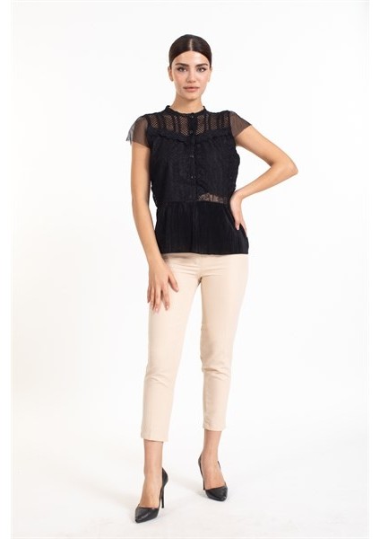 4s Bayan Önü Dügmeli Kolsuz Bluz Siyah fiyatları
