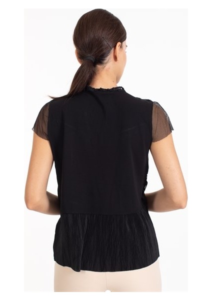4s Bayan Önü Dügmeli Kolsuz Bluz Siyah modelleri