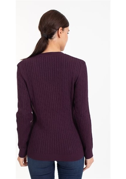 Vs Bayan V Yaka Saç Örgü U.kol Bluz 21 110 Mürdüm fiyatları