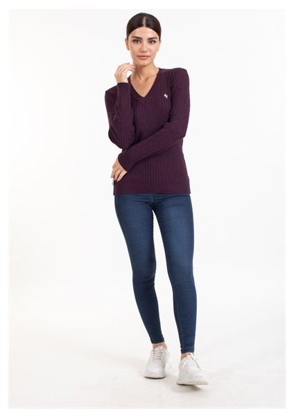 Vs Bayan V Yaka Saç Örgü U.kol Bluz 21 110 Mürdüm fırsatları