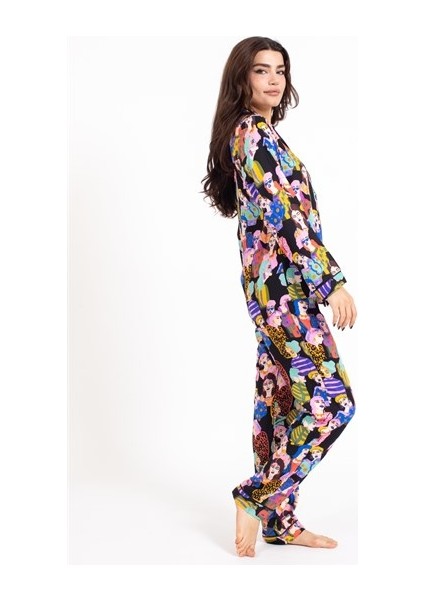 Vs Bayan Desenli Pamuk Saten U.kol Pijama Takım Kadın/desenli fiyatları