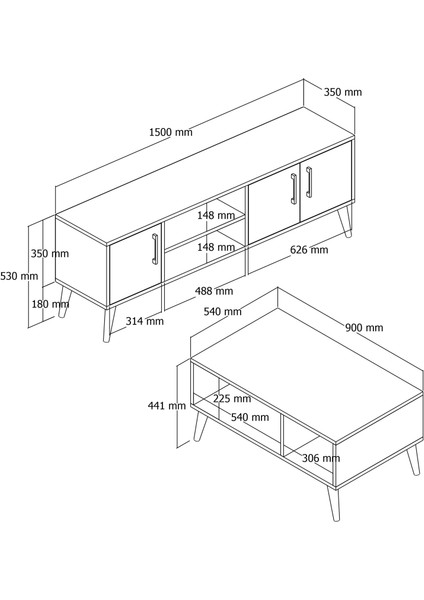 Set 1586-2076 Exxen Tv Ünitesi + Exxen Orta Sehpa - Sepet Rengi