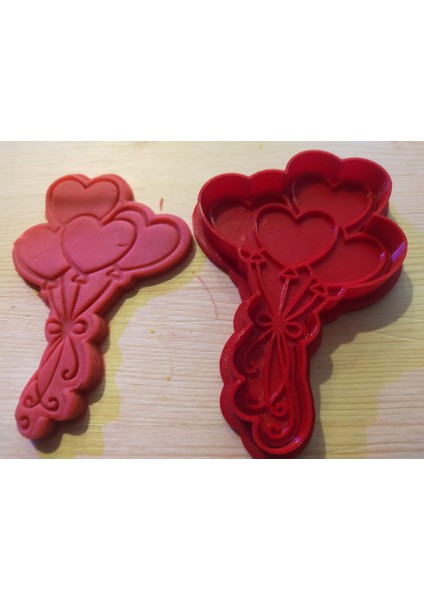 Sevgililer Gününe Özel Aşk Balonları Kurabiye Kalıbı ( 2 Parça) 12,5x8,5 cm fiyatları