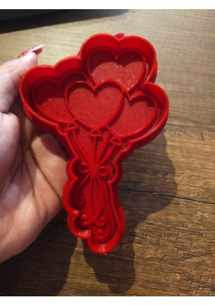 Sevgililer Gününe Özel Aşk Balonları Kurabiye Kalıbı ( 2 Parça) 12,5x8,5 cm fırsatları