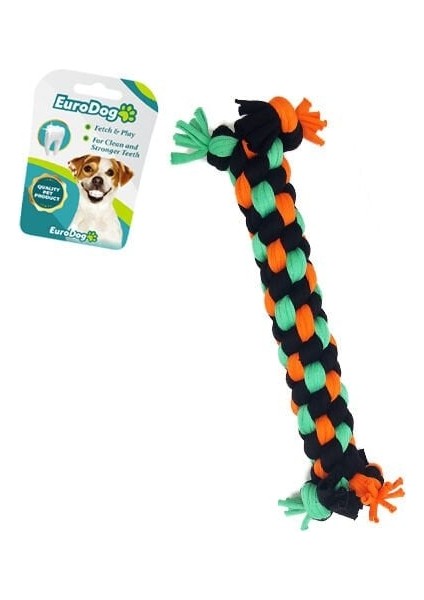 Pet Comfort Euro Dog Dumbell Diş Ipi Köpek Oyuncağı Siyah/turuncu/yeşil 24 cm