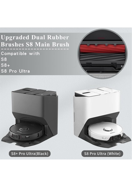 Roborock S8 S8 Pro Ultra S8 + Robot Vakum Parçaları Ana Yan Fırçalar Paspas Bezleri Hepa Filtreler Toz Torbaları Aksesuarları (Yurt Dışından)
