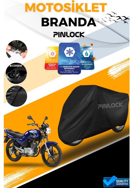 Yamaha Ybr Su Geçirmez Siyah Motosiklet Brandası Miflonlu Kalın Premium Kumaş Clipsli