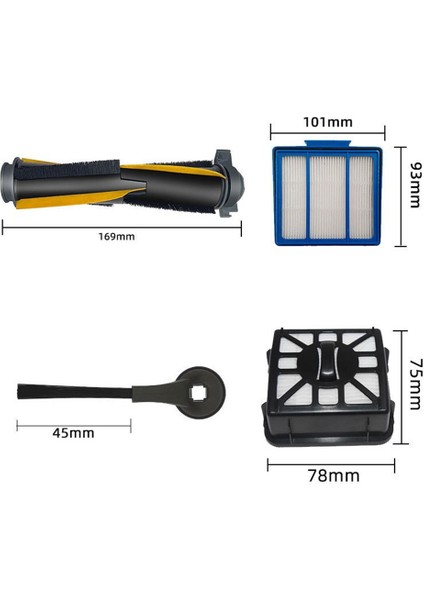 Shark Iq R101AE RV1001AE R101 RV1001 Birincil/filtreler, Yan Fırçalar Rulo Fırçalar Köpük Keçe Filtre Tekerlek Aksesuarları (Yurt Dışından)