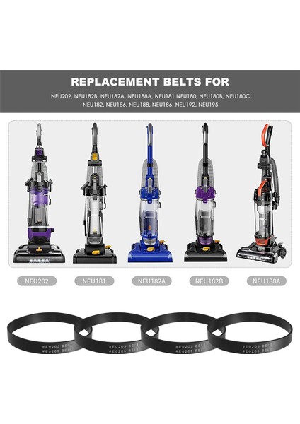 Eureka Style U E0205 Dik Elektrikli Süpürge Için 4 Paket Vakum Kayışı Yedek Kayışlar, Eureka NEU202,NEU181,NEU180,VB (Yurt Dışından)