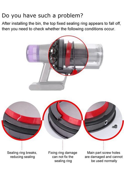 Toz Kutusu Sızdırmazlık Halkası Için Yedek Dyson V11 V15 SV14 SV15 SV22 Elektrikli Süpürge Toz Kovası Yedek Parçalar (Yurt Dışından)