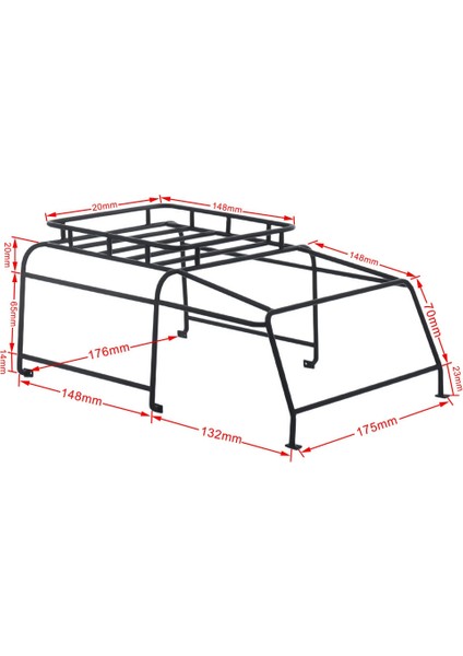 Metal Çelik Tavan Portbagajı Rulo Kafes Bagaj Tepsisi Için 1/10 Rc Paletli Araba RC4WD Gelande Iı G2 Defender D90 Yükseltme Parçaları (Yurt Dışından)