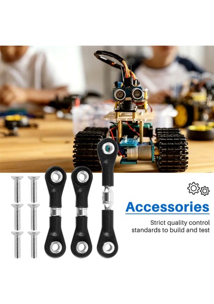 Adet Direksiyon Bağlantı Çubuğu Servo Çubuk Tamiya Tt-02 TT-02T TT02 TT02T 1/10 Rc Araba Yükseltme Parçaları Aksesuarları, Gümüş (Yurt Dışından)