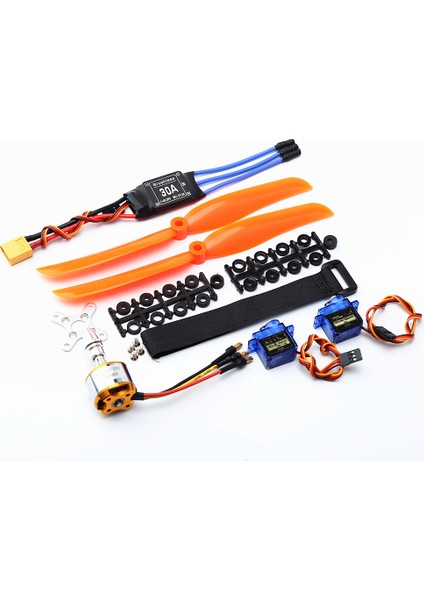 A2212 1400KV Fırçasız Motor 30A Esc XT60 Fiş SG90 9g Mini Servo 8060 Pervane Rc Sabit Kanatlı Uçak Helikopter (Yurt Dışından)
