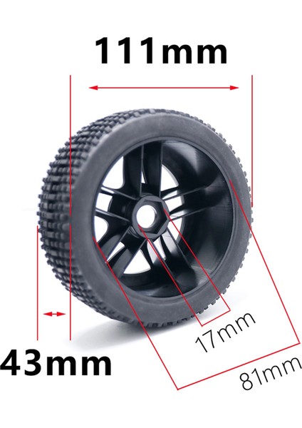 111MM 1/8 Ölçekli Rc Off Road Buggy Lastikleri Tekerlek 17MM Hex Arrma Typhon Redcat Takımı Losi Kyosho Vrx Hpı Hsp Hobao (Yurt Dışından) fırsatları