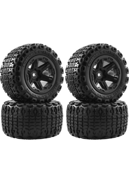 4 Adet 104MM 1/10 Canavar Kamyon Buggy Lastikleri Tekerlek 12MM Hex Traxxas Hsp Hpı Tamiya Kyosho Wltoys Yükseltme Parçaları, Siyah A (Yurt Dışından)