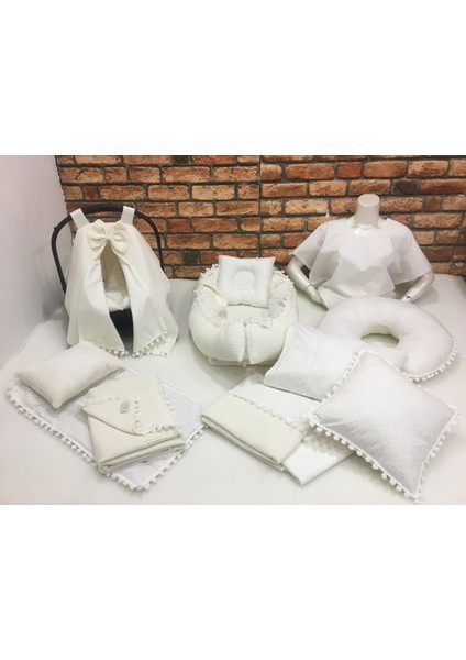 Krem Çok Amaçlı Babynest , Puset Örtüsü ve Minderi , Alt Açma ve Battaniye, Nevresim Takımı 15'li Set fiyatları