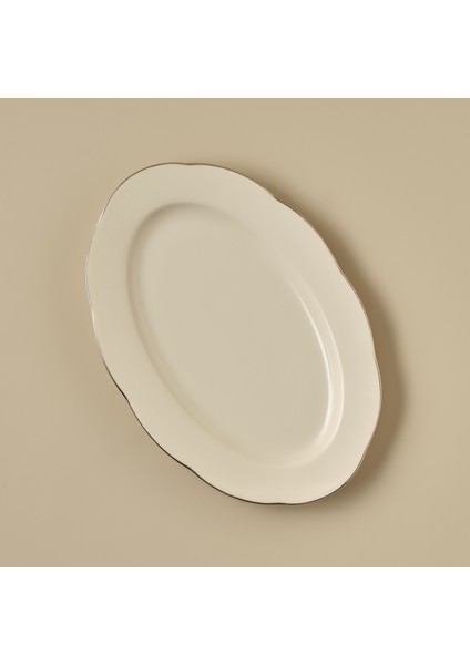 Clover Porselen Kayık Tabak Silver (30 Cm)