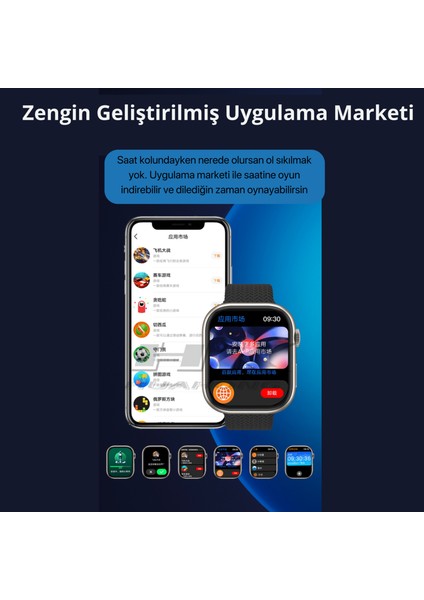 Watch 9 Pro Plus Amoled Akıllı Saat Iphone ve Android Tüm Telefonlara Uyumlu