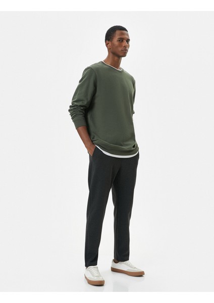 Beli Bağcıklı Pantolon Slim Fit Cep Detaylı Katlı Paça fiyatları