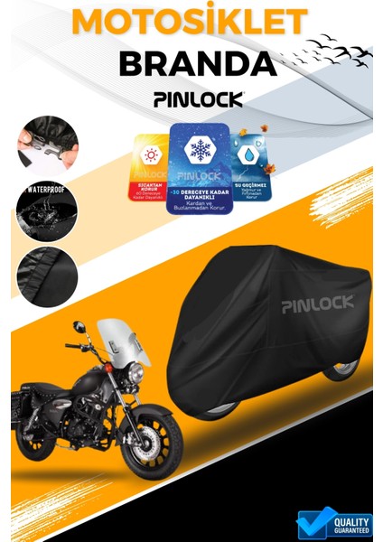 Kuba Superlight Su Geçirmez Siyah Motosiklet Brandası Miflonlu Kalın Premium Kumaş Clipsli