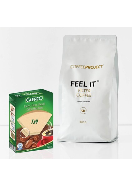 1 KG Filtre Kahve + Caffeo Filtre Kağıdı 1x4