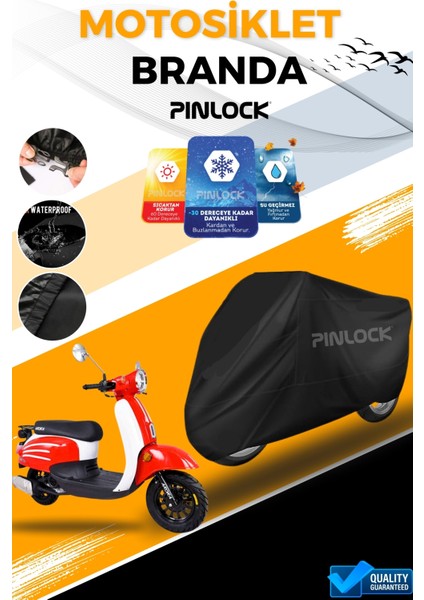 Arora Dazzle Uyumlu Su Geçirmez Siyah Motosiklet Brandası Miflonlu Kalın Premium Kumaş Clipsli