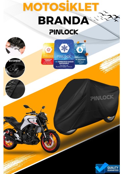 Yamaha mt 25 Uyumlu Su Geçirmez Siyah Motosiklet Brandası Miflonlu Kalın Premium Kumaş Clipsli