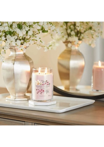 1629986E Büyük Mum Pink Cherry-Vanilla