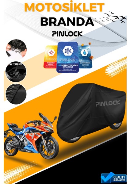 Cf 250 Sr Su Geçirmez Siyah Motosiklet Brandası Miflonlu Kalın Premium Kumaş Clipsli