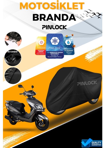 Rks Blazer Uyumlu Su Geçirmez Siyah Motosiklet Brandası Miflonlu Kalın Premium Kumaş Clipsli